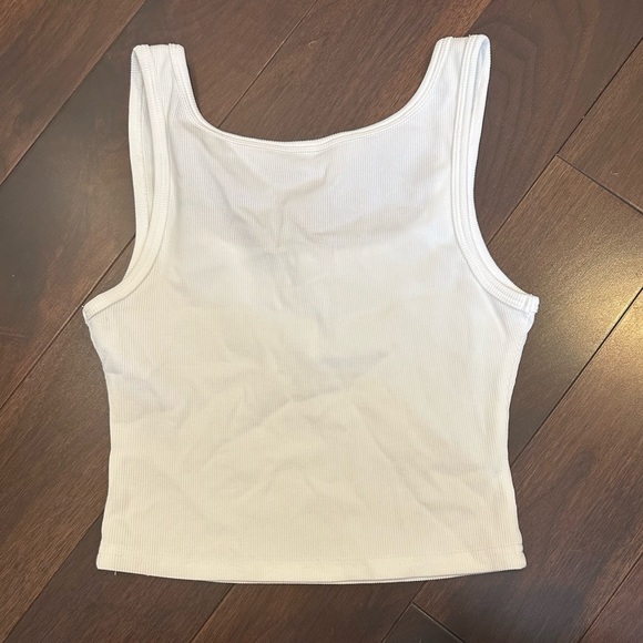 White Ribbed Tank Top - Picture 2 of 2